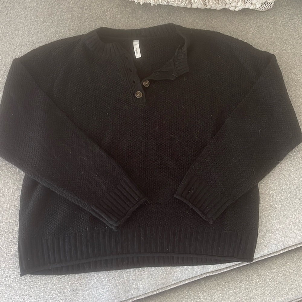 Wishlist Black half-button Sweater